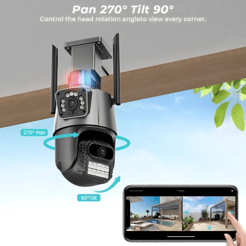 IP kamera PTZ kamera sa 2 sociva i sirenom 4K 8x zoom - MNE Shop ME