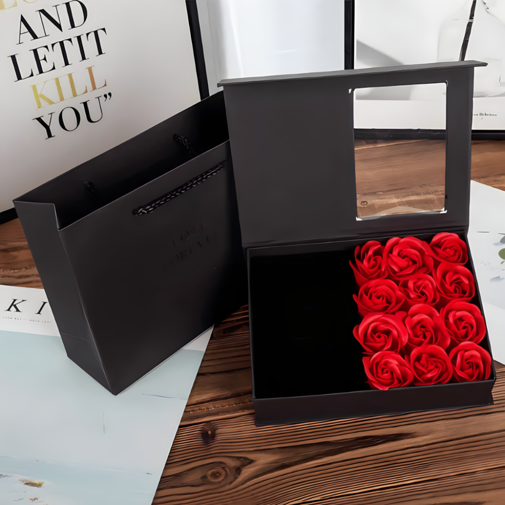 Poklon set - Elegantna poklon kutija sa ruzama - MNE Shop ME